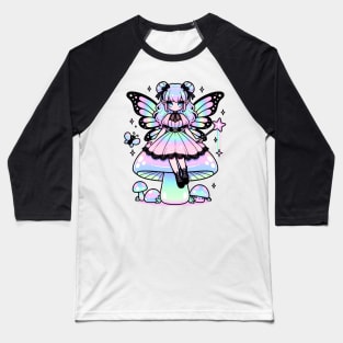 Pastel Goth Fairy Emo Girl Chibi Kawaii Holographic Cute Baseball T-Shirt